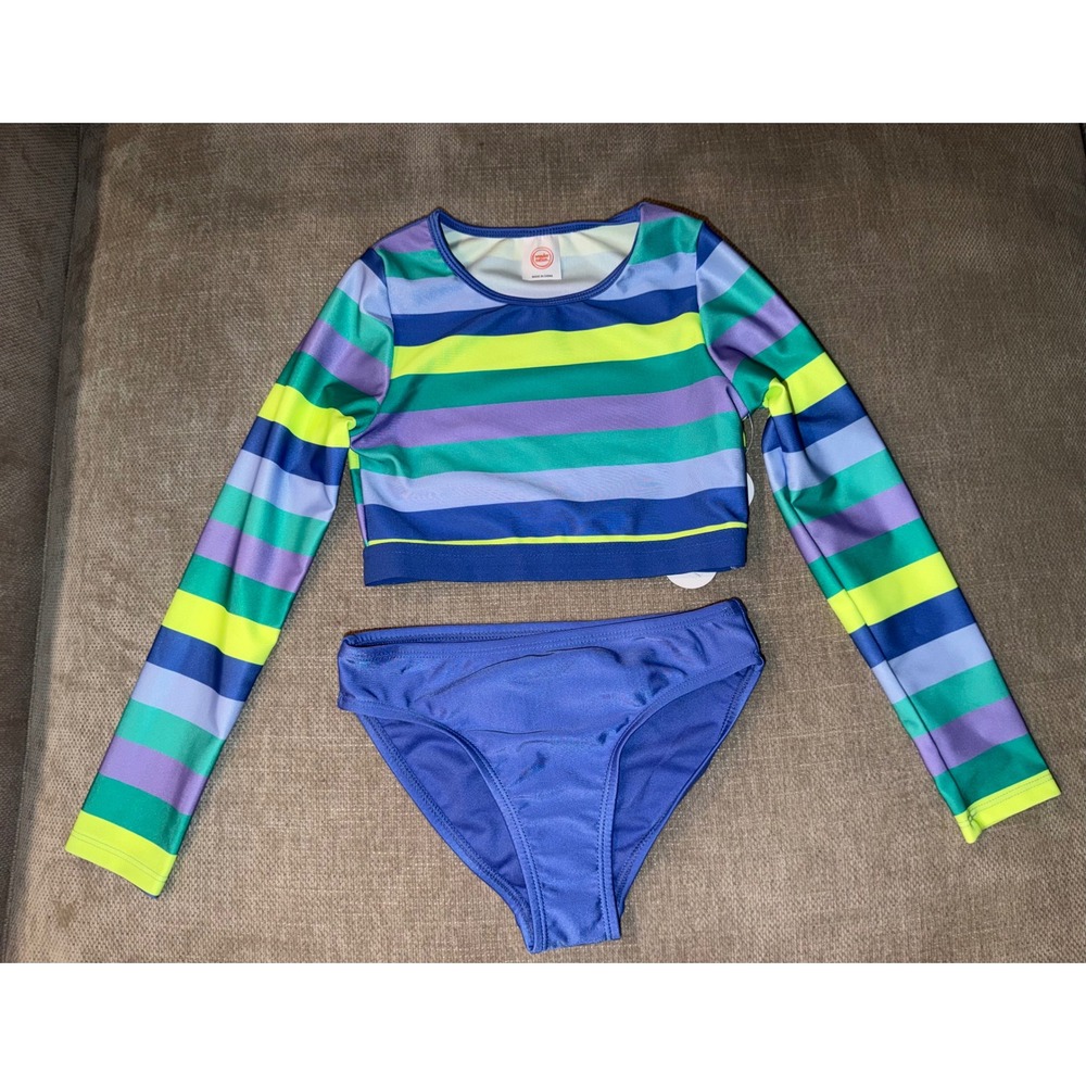 Girl cropped long sleeve swim set xs 4/5